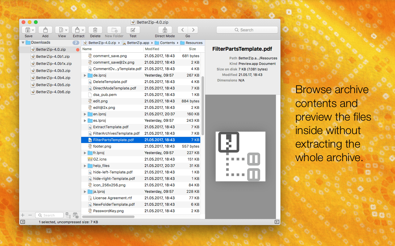BetterZip screenshot 1