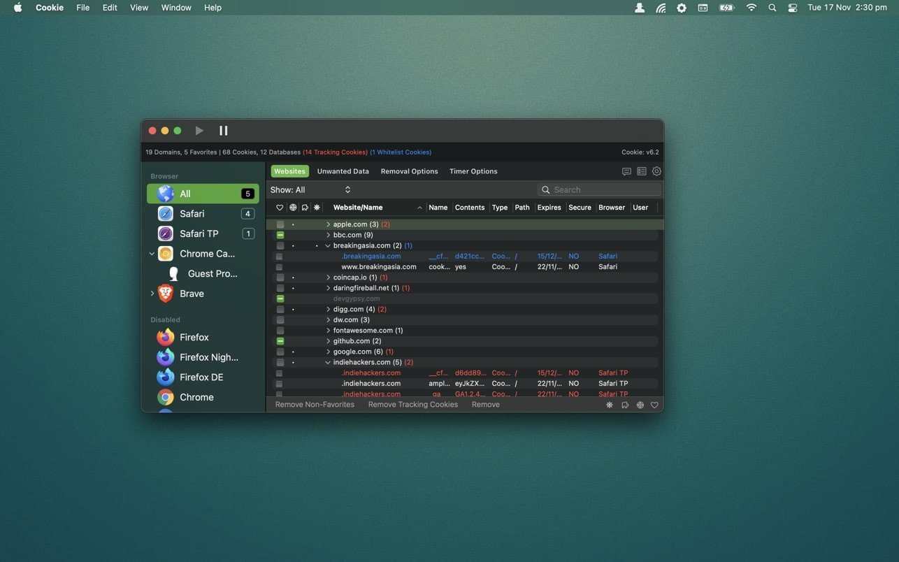 Cookie screenshot 1