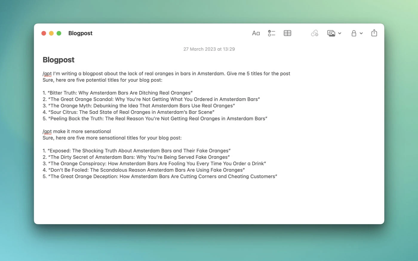 MacGPT screenshot 2